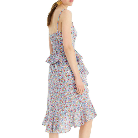 J.Crew Liberty Fabric Ditsy Rainbow Floral Print Ruffled Size 10 - Picture 2 of 9